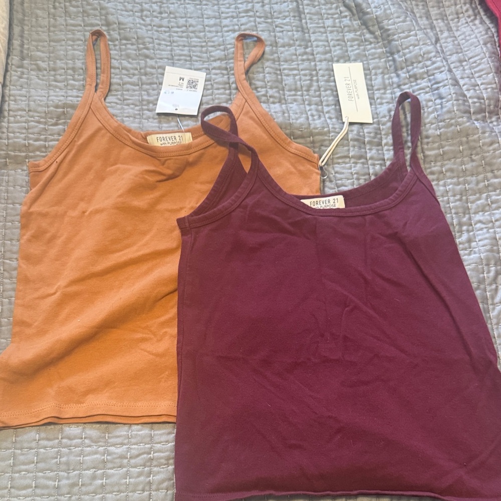 Forever 21 Camisoles in Orange and Burgundy